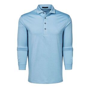 Greyson Omaha Long Sleeve Polo Mens XXL Wolf Blue Performance Golf Brr Tech $130